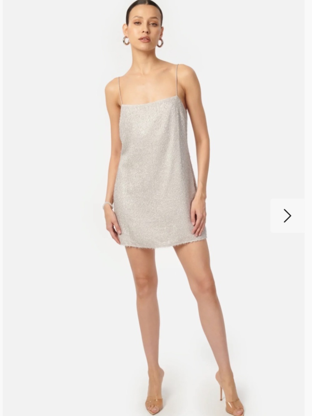 CAMI NYC Designer Rin Metallic Chiffon Silk Cocktail Mini Dress Haze Size S NWT